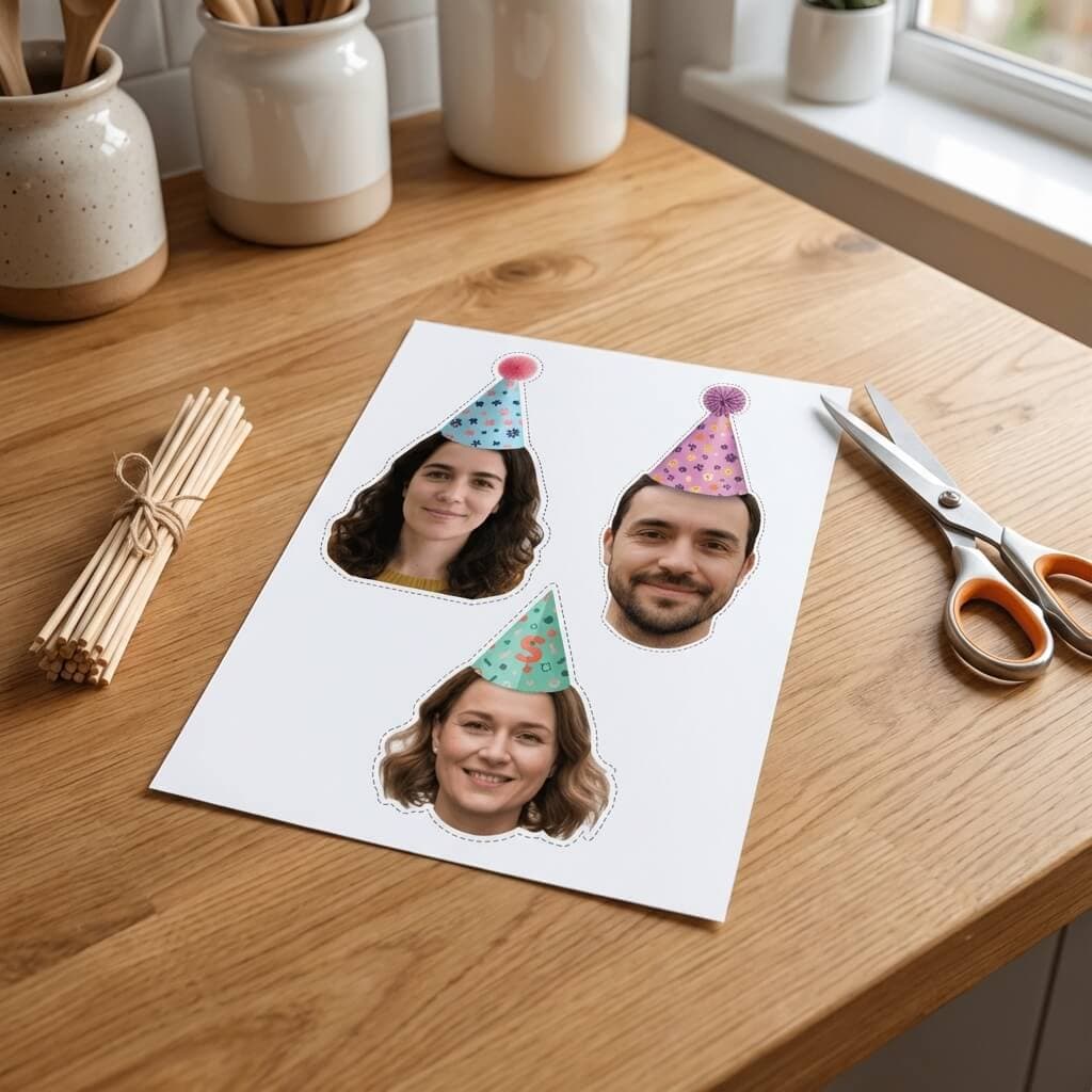 Stickers imprimibles con caras